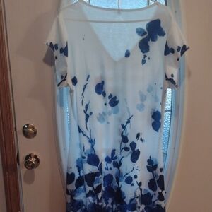 Blue and White Floral Dress